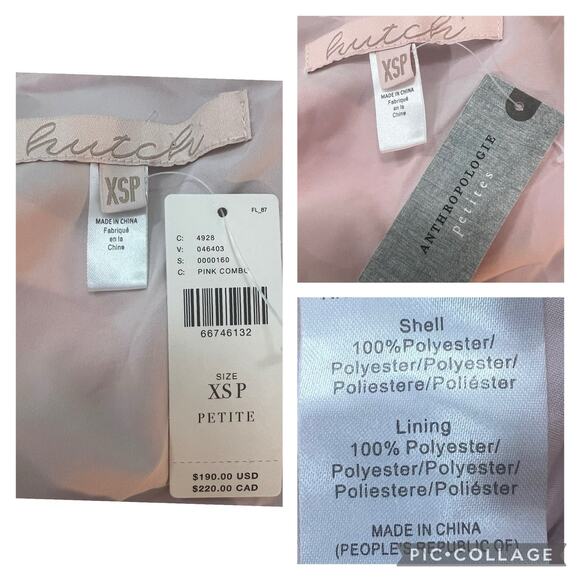 Anthropologie Hutch New Geo Wrap Mini Dress XS Petite Long Puff Sleeves V Neck - Picture 11 of 14